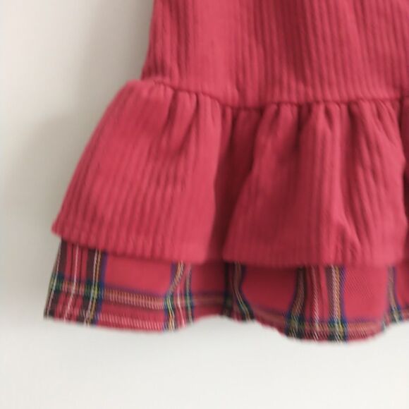 Rare Editions Jumper Dress Baby Toddler 3/3T Red Corduroy Christmas Reindeer - Picture 4 of 7